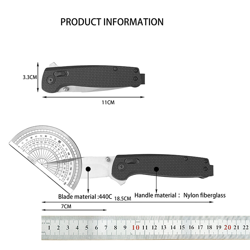 Foldbar Jagtkniv – 7 cm 440C Stål